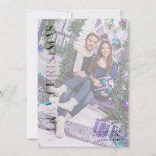 Cartes Pour Fêtes Annuelles Effet de transparence Photo de famille Joyeux Noël