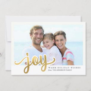 Cartes Pour Fêtes Annuelles Effet Gold Foil Noël Joy Script photo
