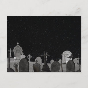 Cartes Pour Fêtes Annuelles Éffrayant Arrière - plan de cimetière Halloween