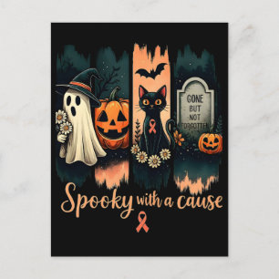 Cartes Pour Fêtes Annuelles Éffrayant avec une cause - Halloween et ruban rose