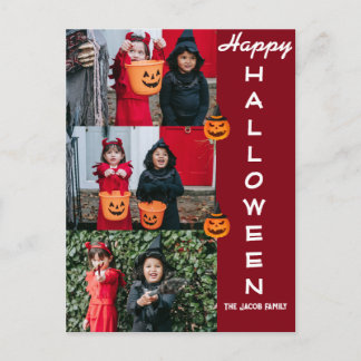 Cartes Pour Fêtes Annuelles Éffrayant moderne Halloween Famille Trois Photo Co