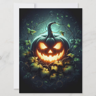 Cartes Pour Fêtes Annuelles Éffrayant nature brillant Halloween citrouille