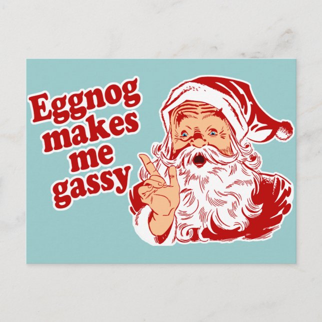 Cartes Pour Fêtes Annuelles Eggnog Rend Père Noël Gassy (Devant)