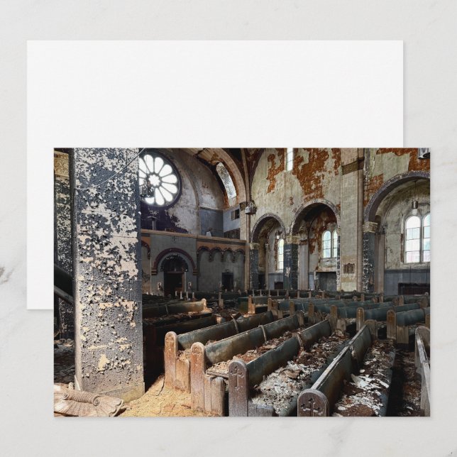 Cartes Pour Fêtes Annuelles Église abandonnée (Devant / Derrière)