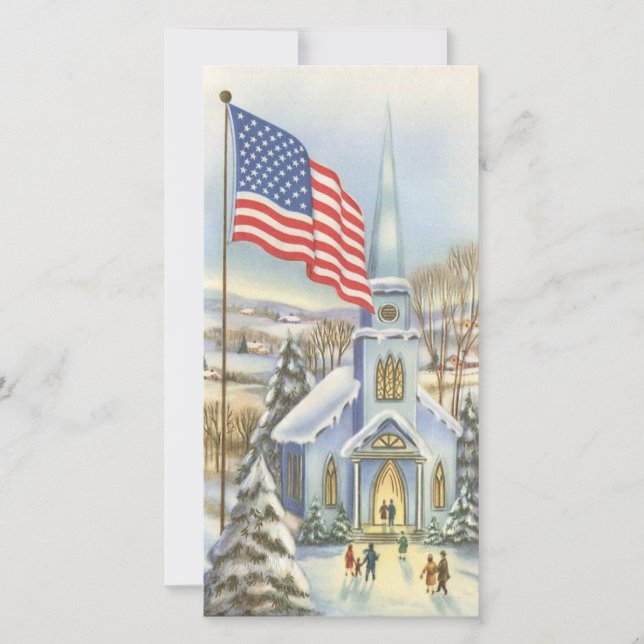 Cartes Pour Fêtes Annuelles Église américaine de Noël (Devant)