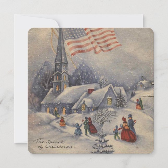 Cartes Pour Fêtes Annuelles Église américaine de Noël (Devant)