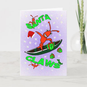 Cartes Pour Fêtes Annuelles Église Cajun Crawfish de Santa Claws
