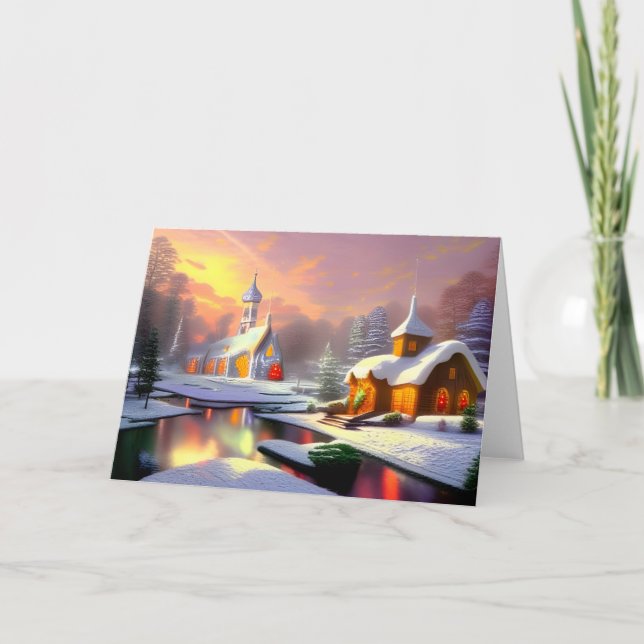 Cartes Pour Fêtes Annuelles Église de conte de fées (Devant)