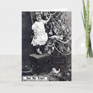 Cartes Pour Fêtes Annuelles Église de Little Girl 1910