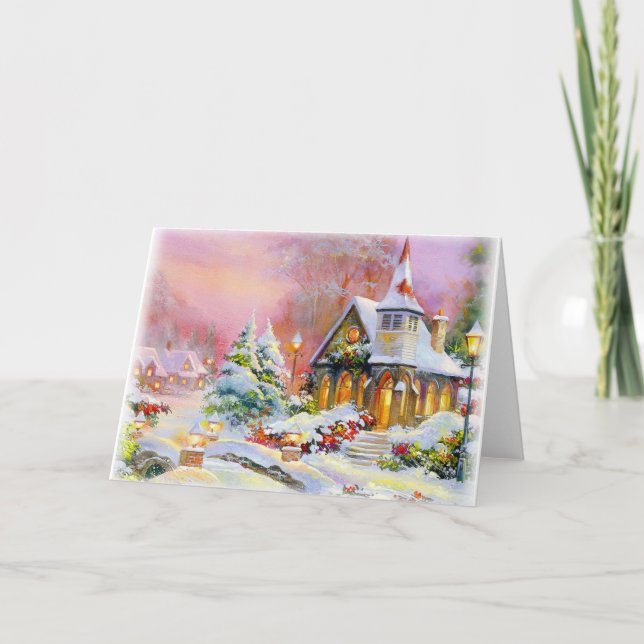 Cartes Pour Fêtes Annuelles Église de Noël (Devant)