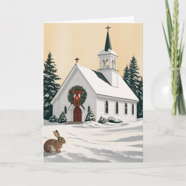 Cartes Pour Fêtes Annuelles Église de Noël (Devant)