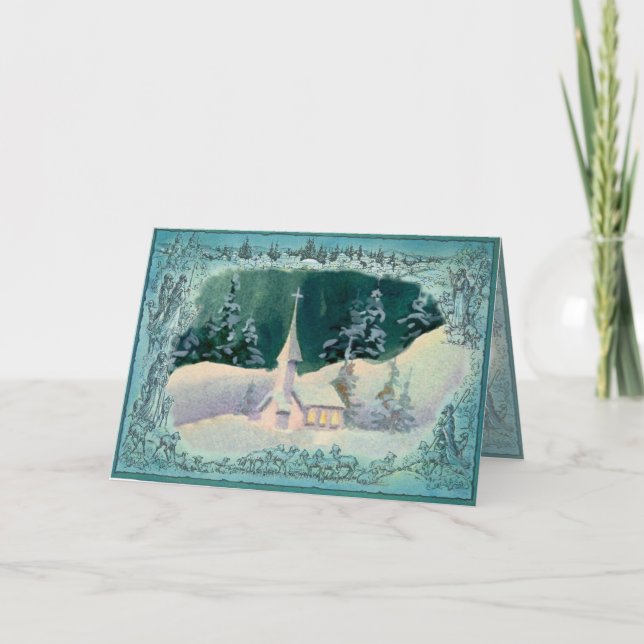 Cartes Pour Fêtes Annuelles ÉGLISE de NOËL par SHARON SHARPE (Devant)