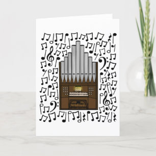 Cartes Pour Fêtes Annuelles Eglise Orgue Notes musicales Organiste Musicien