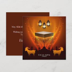 Cartes Pour Fêtes Annuelles Eid Al Adha Moubarak Kaba Sharif Chèvre Islamique