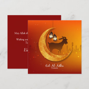 Cartes Pour Fêtes Annuelles Eid Al Adha Mubarak à tous, chèvre blanche islamiq
