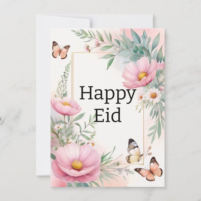 Cartes Pour Fêtes Annuelles Eid joyeux (Devant)