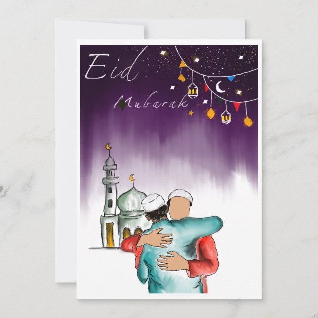 Cartes Pour Fêtes Annuelles Eid Moubarak (Devant)