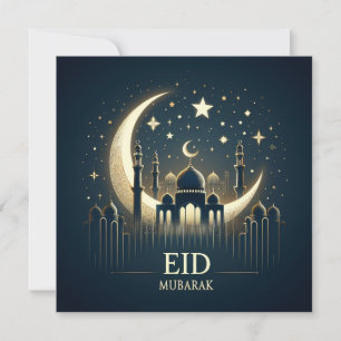 Cartes Pour Fêtes Annuelles Eid Moubarak - Texte de voeux personnalisable
