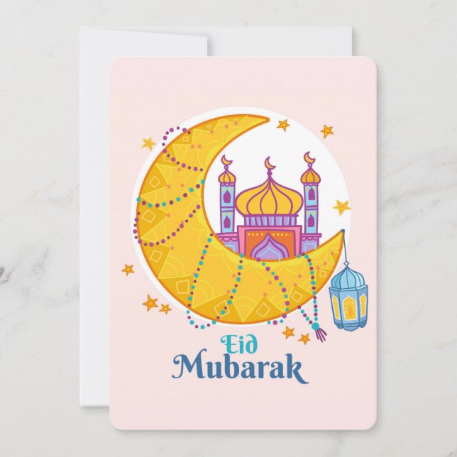 Cartes Pour Fêtes Annuelles Eid Mubarak (Devant)