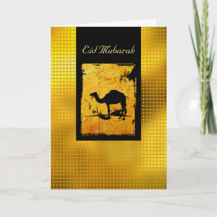 Cartes Pour Fêtes Annuelles Eid Mubarak sequin or