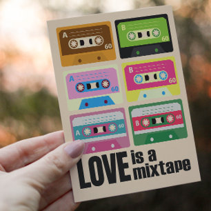 Cartes Pour Fêtes Annuelles Eighties Love is a Mixtape Cassette 80's