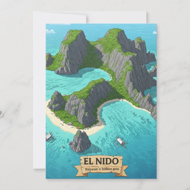 Cartes Pour Fêtes Annuelles El Nido : la perle cachée de Palawan (Devant)
