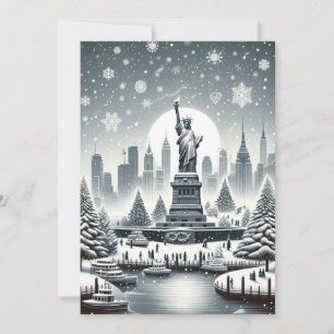 Cartes Pour Fêtes Annuelles "Élégance des Fêtes de New York. Cartes personnali