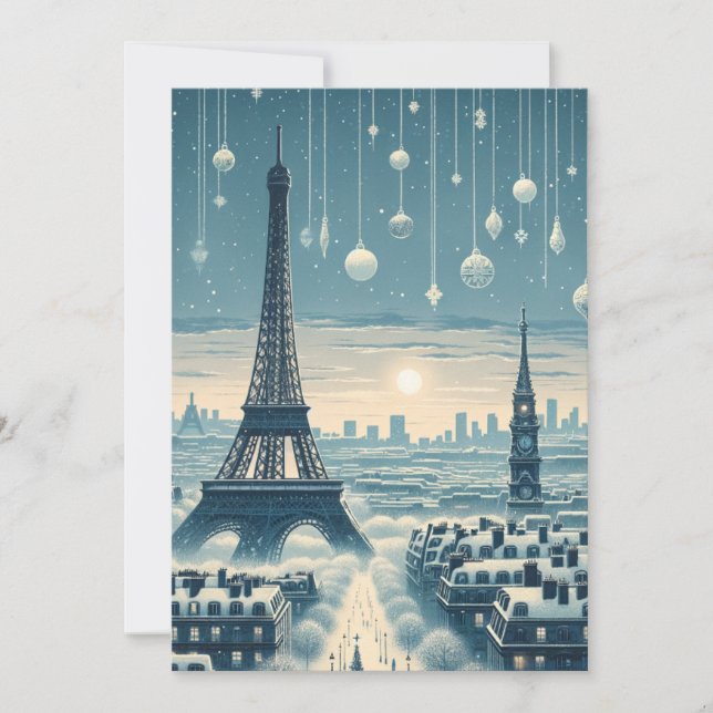 Cartes Pour Fêtes Annuelles Elégance d'hiver parisienne - Noël en ville (Devant)
