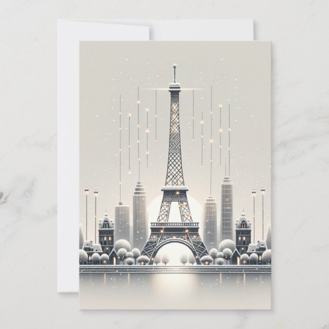 Cartes Pour Fêtes Annuelles Elégance d'hiver parisienne - Noël en ville (Devant)