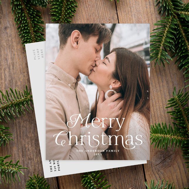 Cartes Pour Fêtes Annuelles Élégance festive Joyeux Noël Photo (Créateur téléchargé)