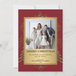 Cartes Pour Fêtes Annuelles Elégance festive : Rouge et or Photo Noël