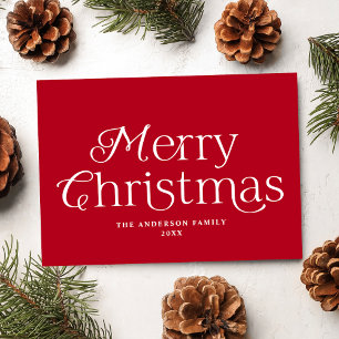Cartes Pour Fêtes Annuelles Élégance festive Rouge Joyeux Noël Non-Photo
