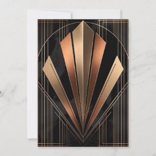 Cartes Pour Fêtes Annuelles Élégance Géométrique Métallique Art Déco