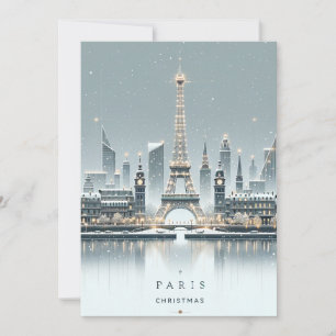 Cartes Pour Fêtes Annuelles Élégance hivernale parisienne - Noël dans la ville