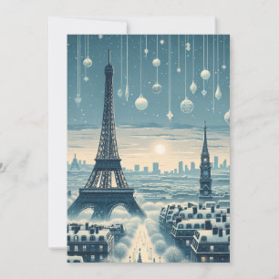 Cartes Pour Fêtes Annuelles Élégance hivernale parisienne - Noël dans la ville
