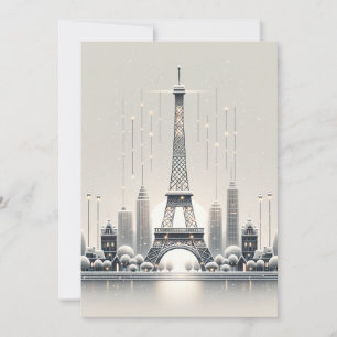 Cartes Pour Fêtes Annuelles Élégance hivernale parisienne - Noël dans la ville