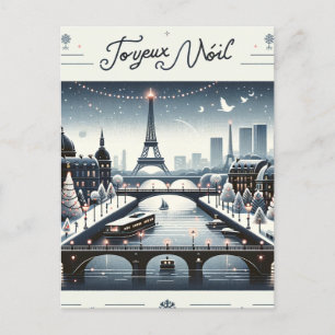 Cartes Pour Fêtes Annuelles Élégance hivernale parisienne, Ville lumière