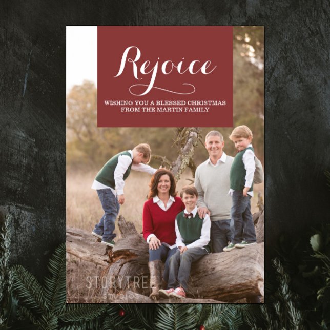 Cartes Pour Fêtes Annuelles Elegance Squared Holiday Photo Card | Burgundy (Burgundy Elegance Squared Holiday Photo Card)