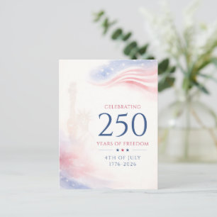 Cartes Pour Fêtes Annuelles Élégant 250e anniversaire de l'indépendance améric
