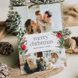 Cartes Pour Fêtes Annuelles Elégant 3 Photo Hiver Botanique Joyeux Noël