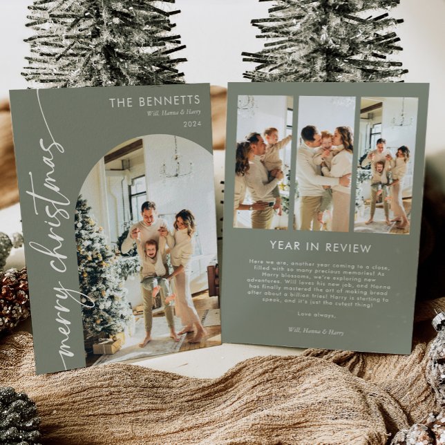 Cartes Pour Fêtes Annuelles Élégant 5 Photo Année En Revue Joyeux Noël (Créateur téléchargé)