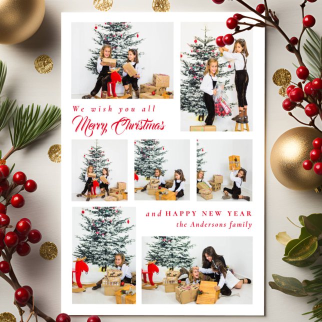Cartes Pour Fêtes Annuelles Elegant 7 Photo collage Joyeux Noël (Créateur téléchargé)