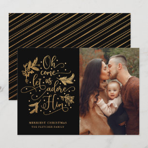 Cartes Pour Fêtes Annuelles Élégant Adore-Lui   Photo Noël   Noir or