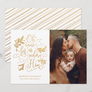 Cartes Pour Fêtes Annuelles Élégant Adore-Lui   Photo Noël   Or blanc