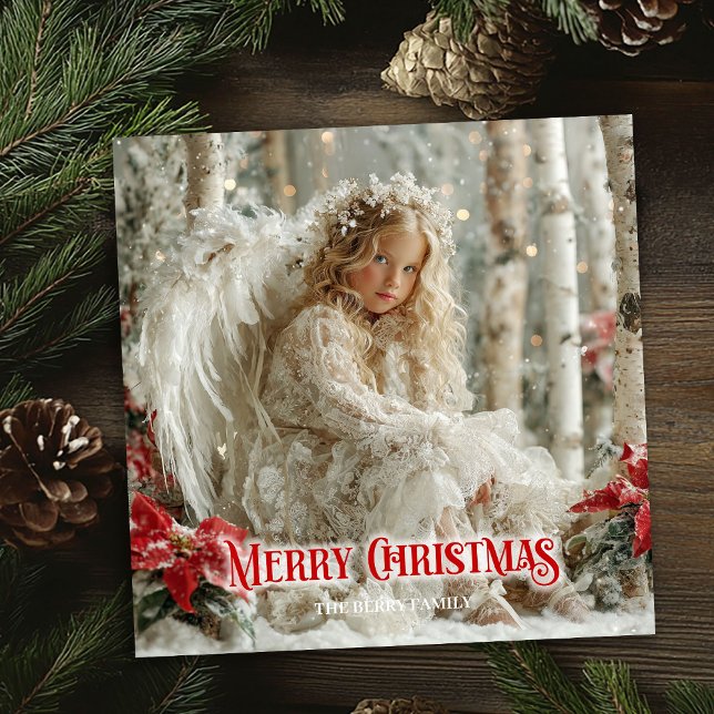 Cartes Pour Fêtes Annuelles Elegant angelic angel red gold festive radiance  (Elegant angelic angel red gold festive radiance card)