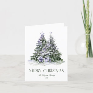 Cartes Pour Fêtes Annuelles Elégant Aquarelle Arbre de Noël