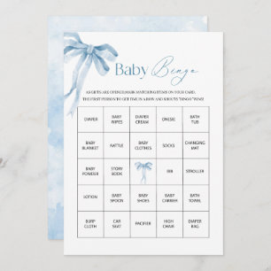 Cartes Pour Fêtes Annuelles Elégant aquarelle bleu ruban Bow Boy Baby shower