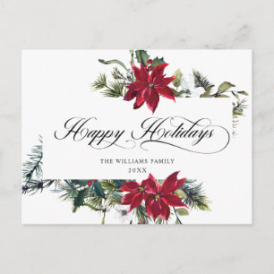 Cartes Pour Fêtes Annuelles Elégant aquarelle Poinsettia voeux de Noël