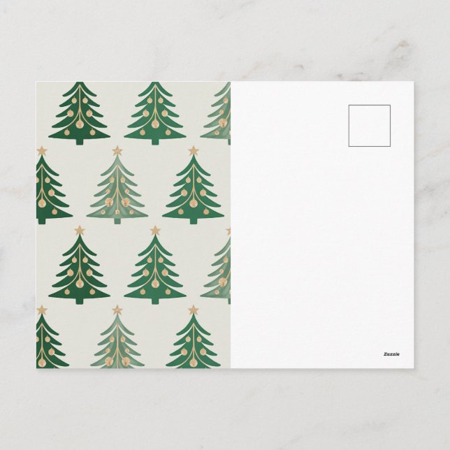 Cartes Pour Fêtes Annuelles Elégant arbre de Noël et Motif d'ornement - Festiv (Dos)