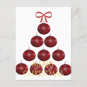 Cartes Pour Fêtes Annuelles Élégant arbre de Noël rouge